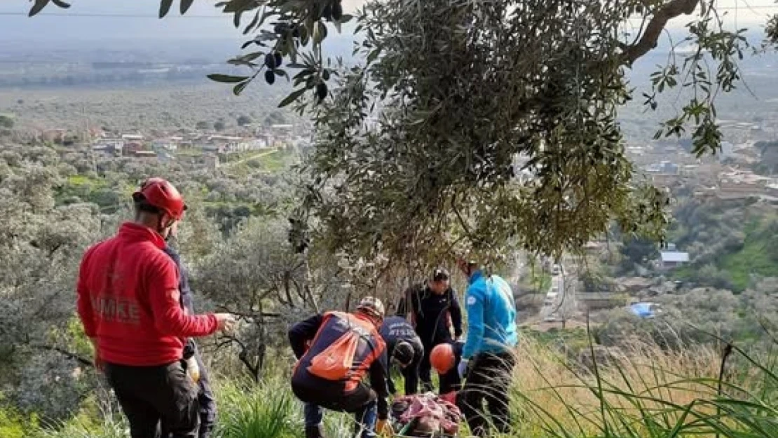 Ağaçtan düşerek ayağı kırılan vatandaşı ekipler kurtardı