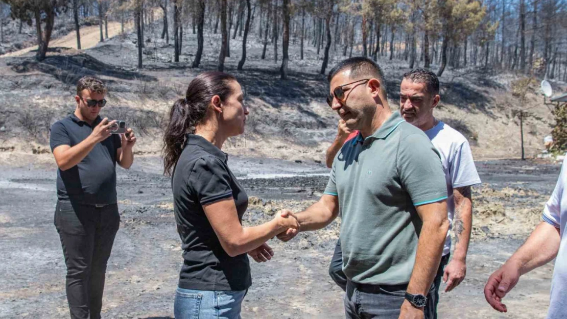 Başkan Günel yangın alanında incelemede bulundu