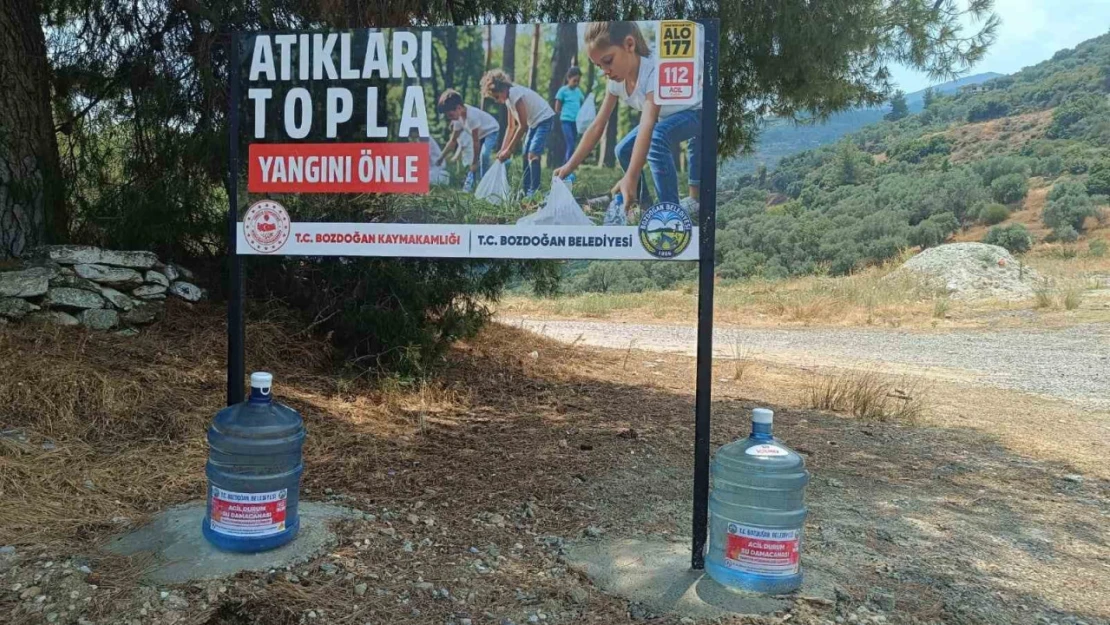 Bozdoğan Belediyesi'nden yangınlara karşı damacanalı önlem