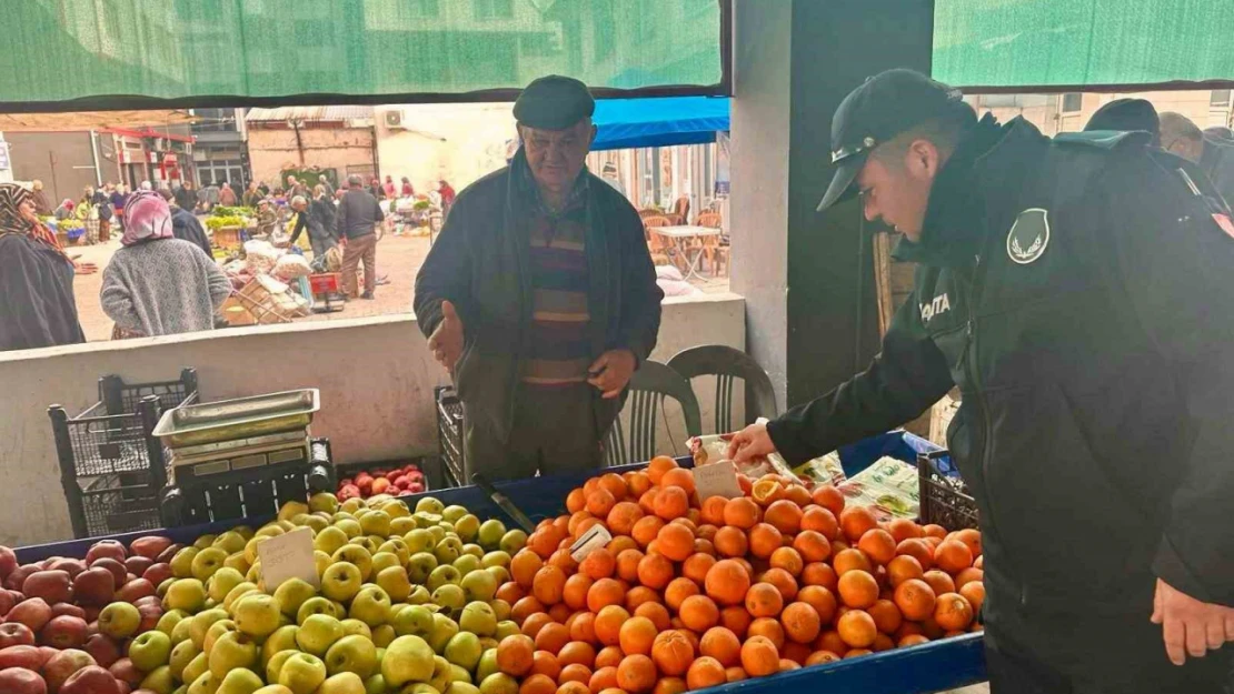 Çine'de zabıta ekipleri semt pazarlarında denetimlerini sürdürüyor