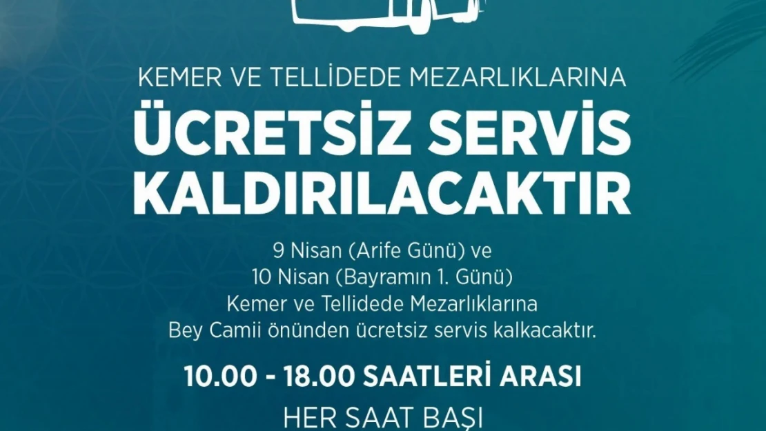 Efeler Belediyesi'nden mezarlık ziyaretleri için ücretsiz ulaşım desteği