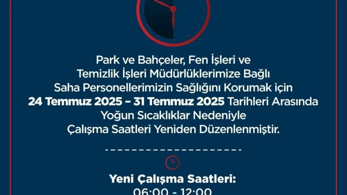 Germencik'te aşırı sıcaklara karşı mesai düzenlemesi