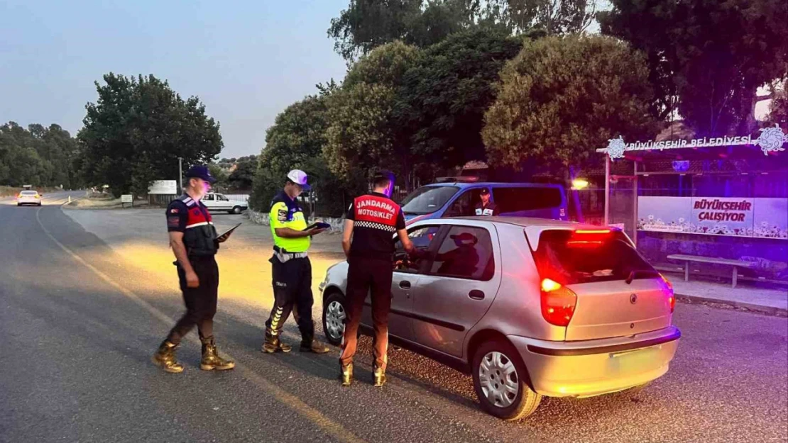 Germencik'te Jandarmadan şok yol ve asayiş uygulaması