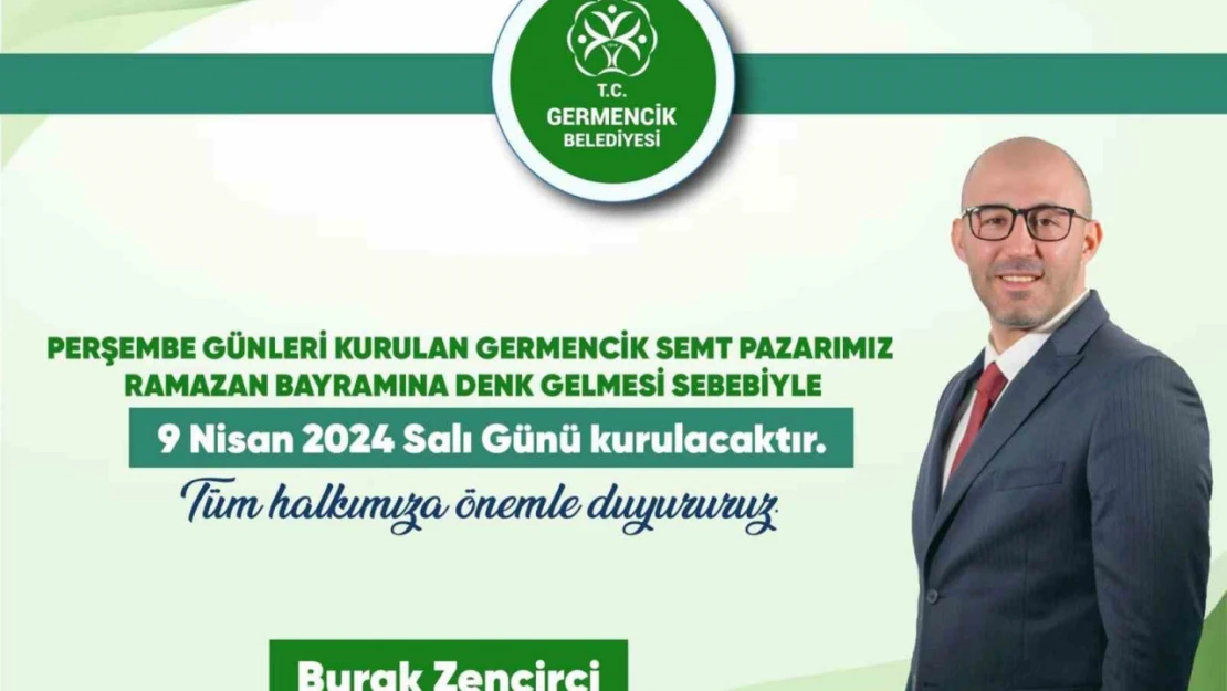 Germencik'te semt pazarı bu haftaya özel Salı günü kurulacak