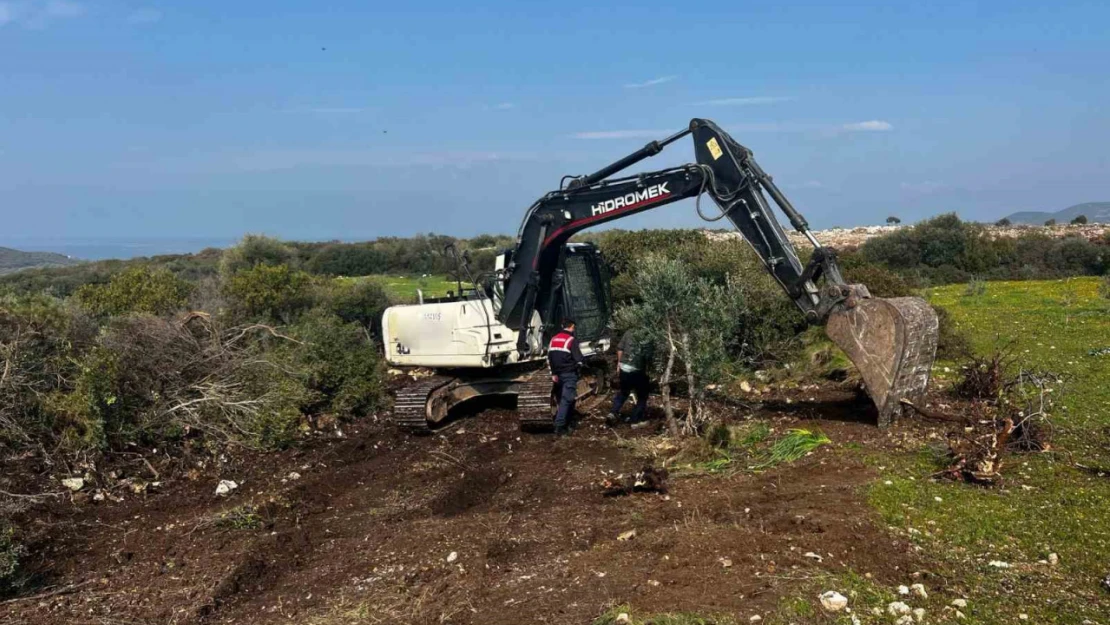 İzinsiz hazine arazisi kazısını jandarma engelledi