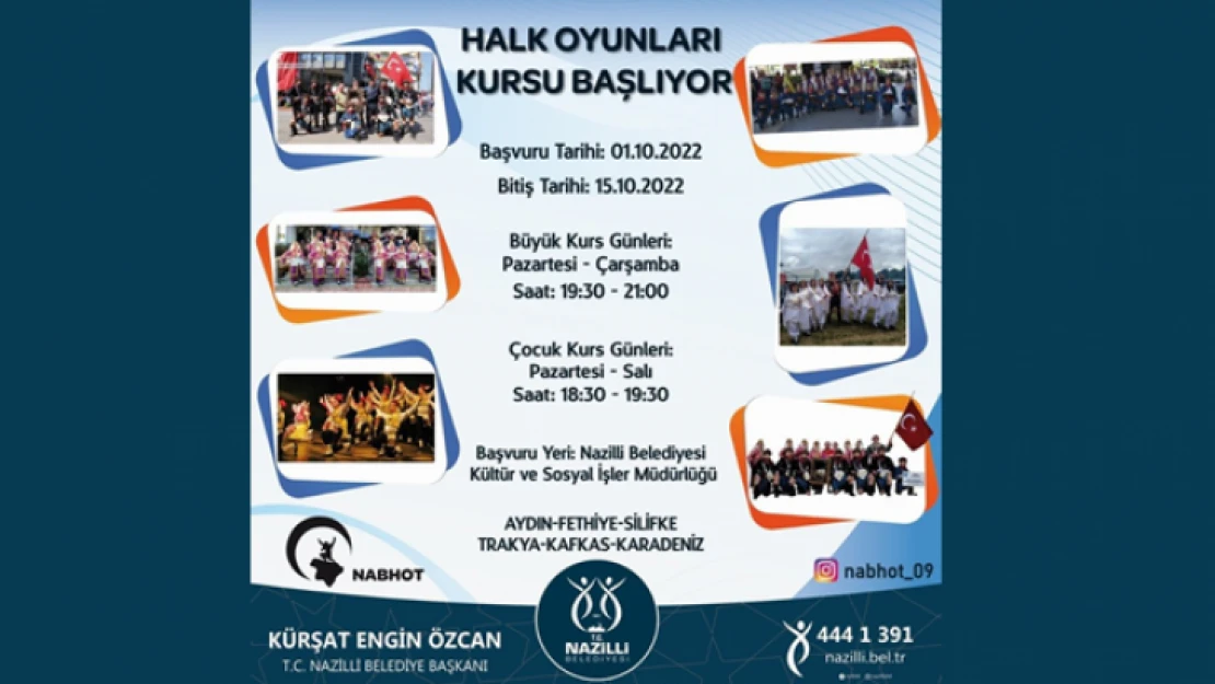 Nazilli Belediyesi Halkoyunları Topluluğu'nun yeni dönem kurs kayıtları başladı