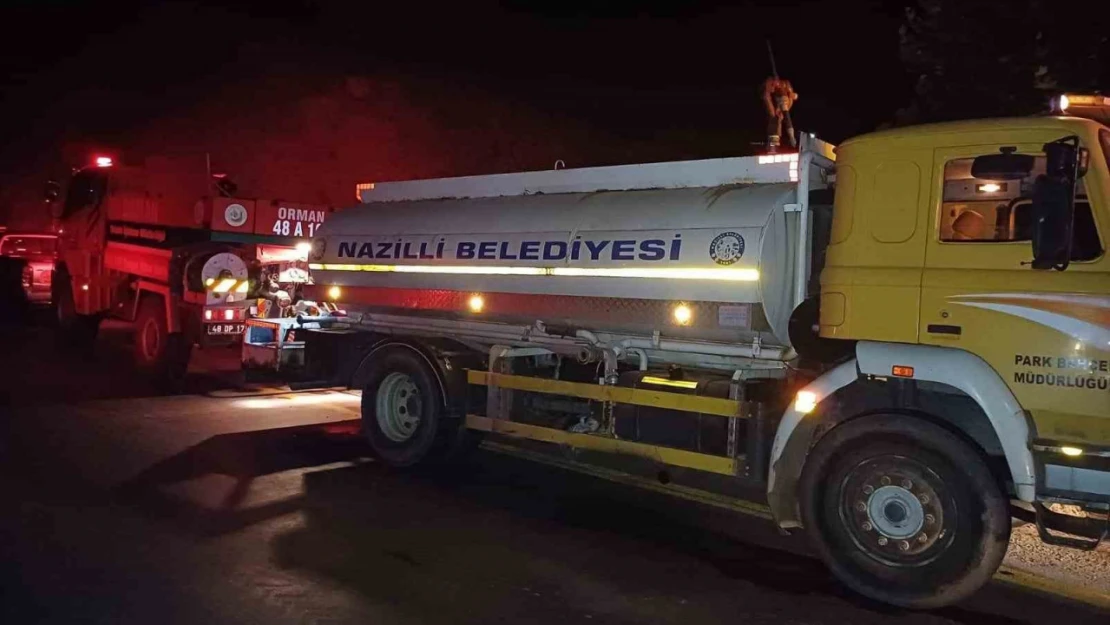 Nazilli Belediyesi'nden Bozdoğan'daki yangına destek