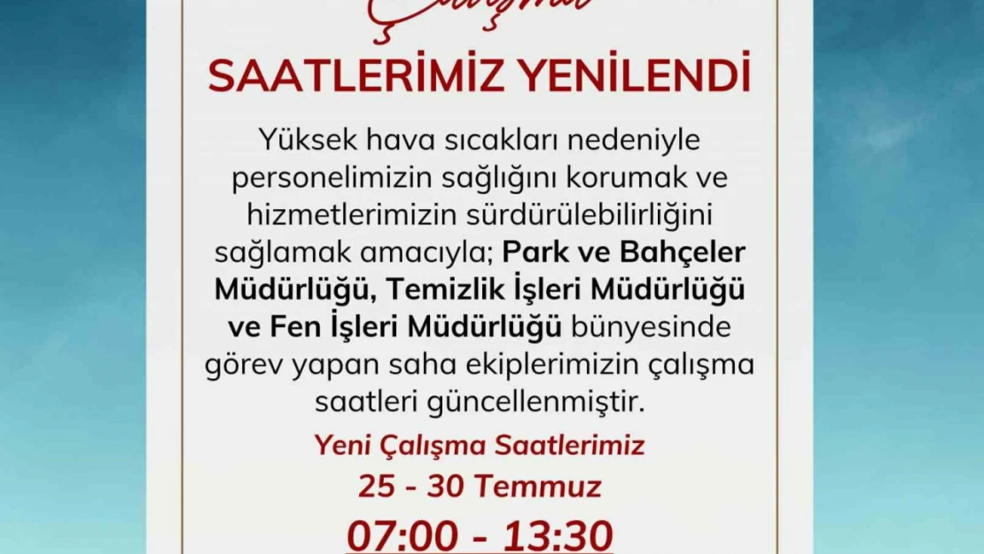 Nazilli Belediyesi'nden sıcak hava tedbiri