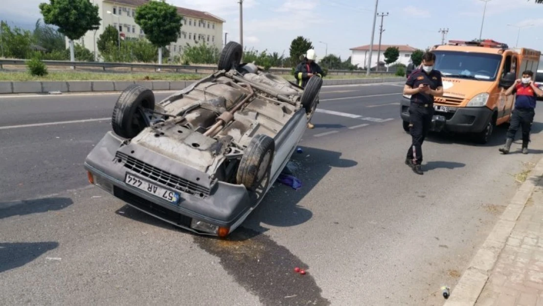 Nazilli'de araç devrildi, 1 yaralı