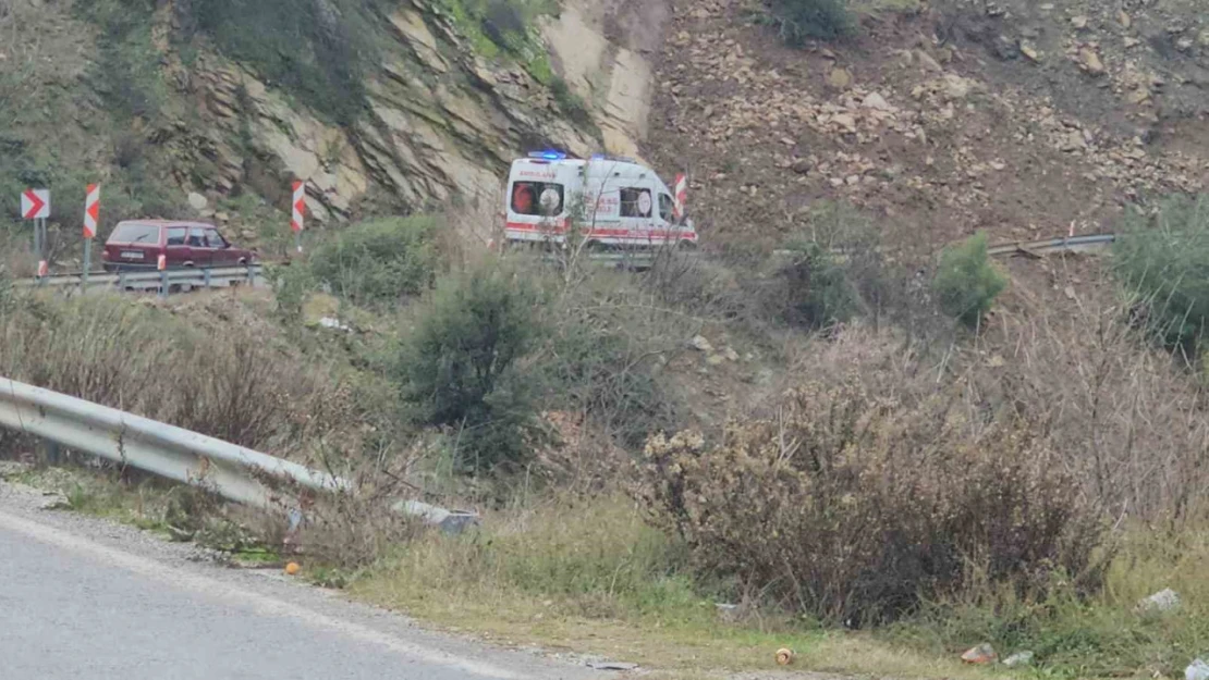 Nazilli'de araç uçuruma yuvarlandı