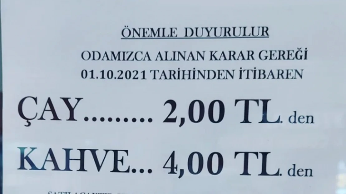 Nazilli'de çaya ve kahveye zam