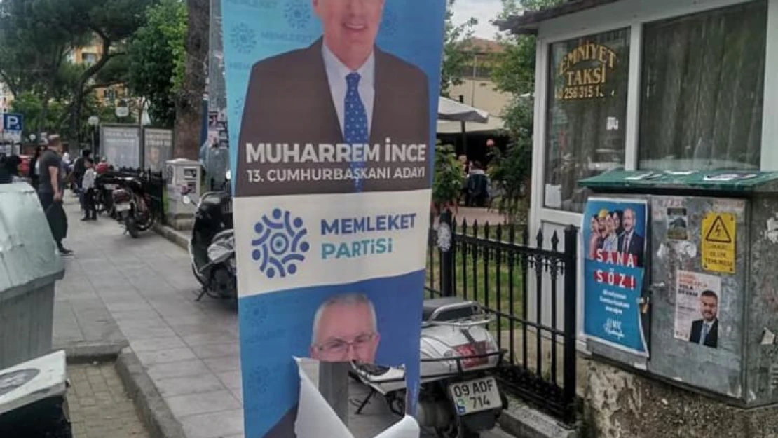Nazilli'de Yenipazarlı'nın seçim afişine bıçaklı saldırı