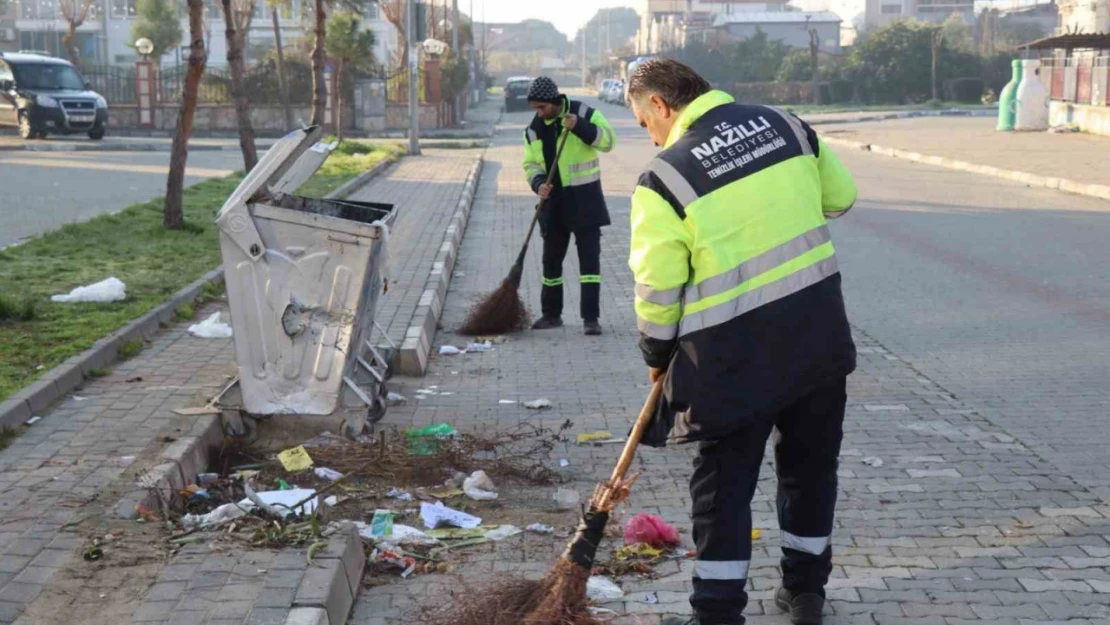 Nazilli'deki mahallelerde temizlik çalışması sürüyor