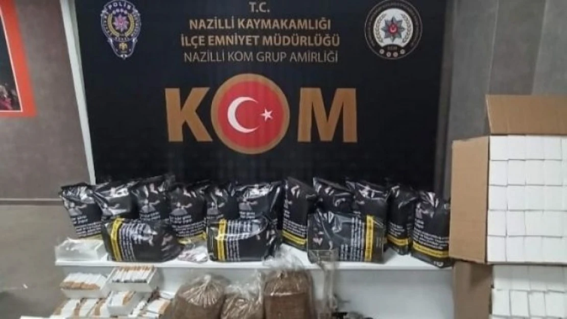 Nazilli ve Bozdoğan'da kaçak sigara operasyonu
