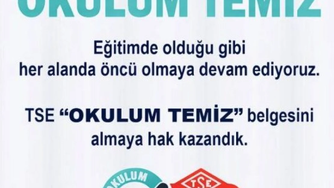 Özel 23 Nisan Anaokulu, 'Okulum Temiz Belgesi'ni almaya hak kazandı