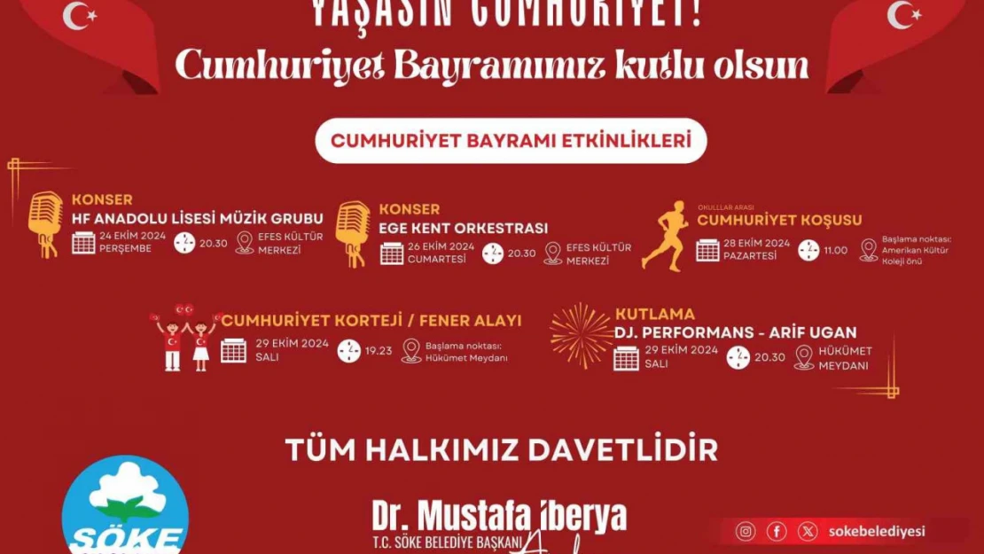 Söke'de Cumhuriyet Coşkusu etkinliklerle kutlanacak