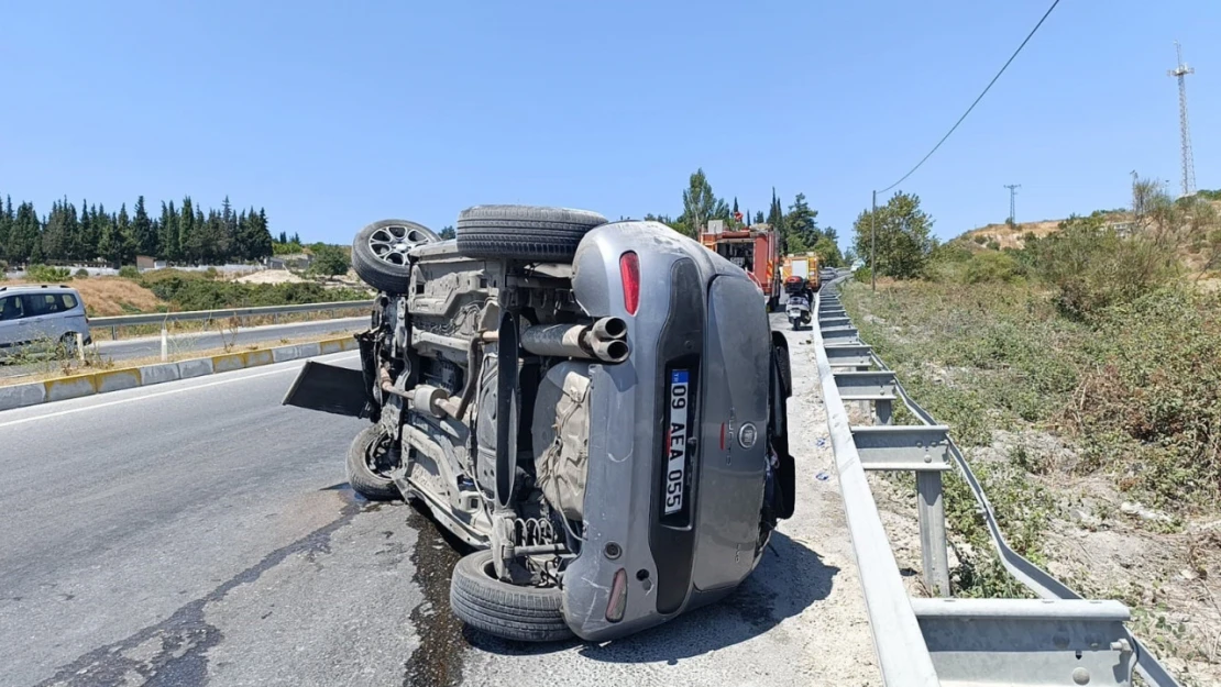 Söke'deki kazada iki araç devrildi: 4 yaralı