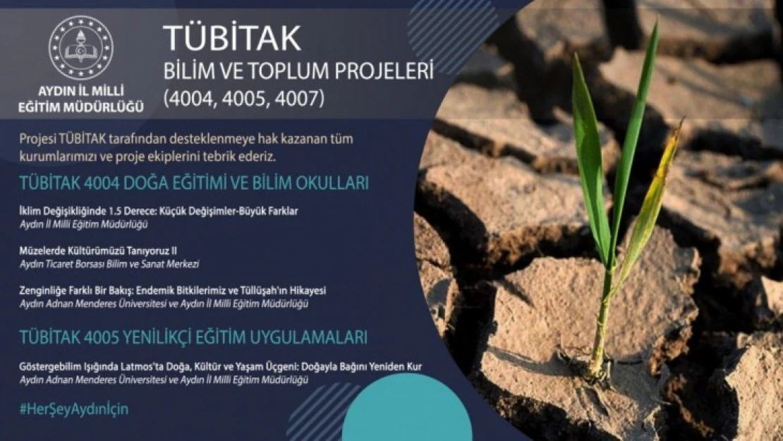 TÜBİTAK'tan Aydın'ın 4 projesine destek