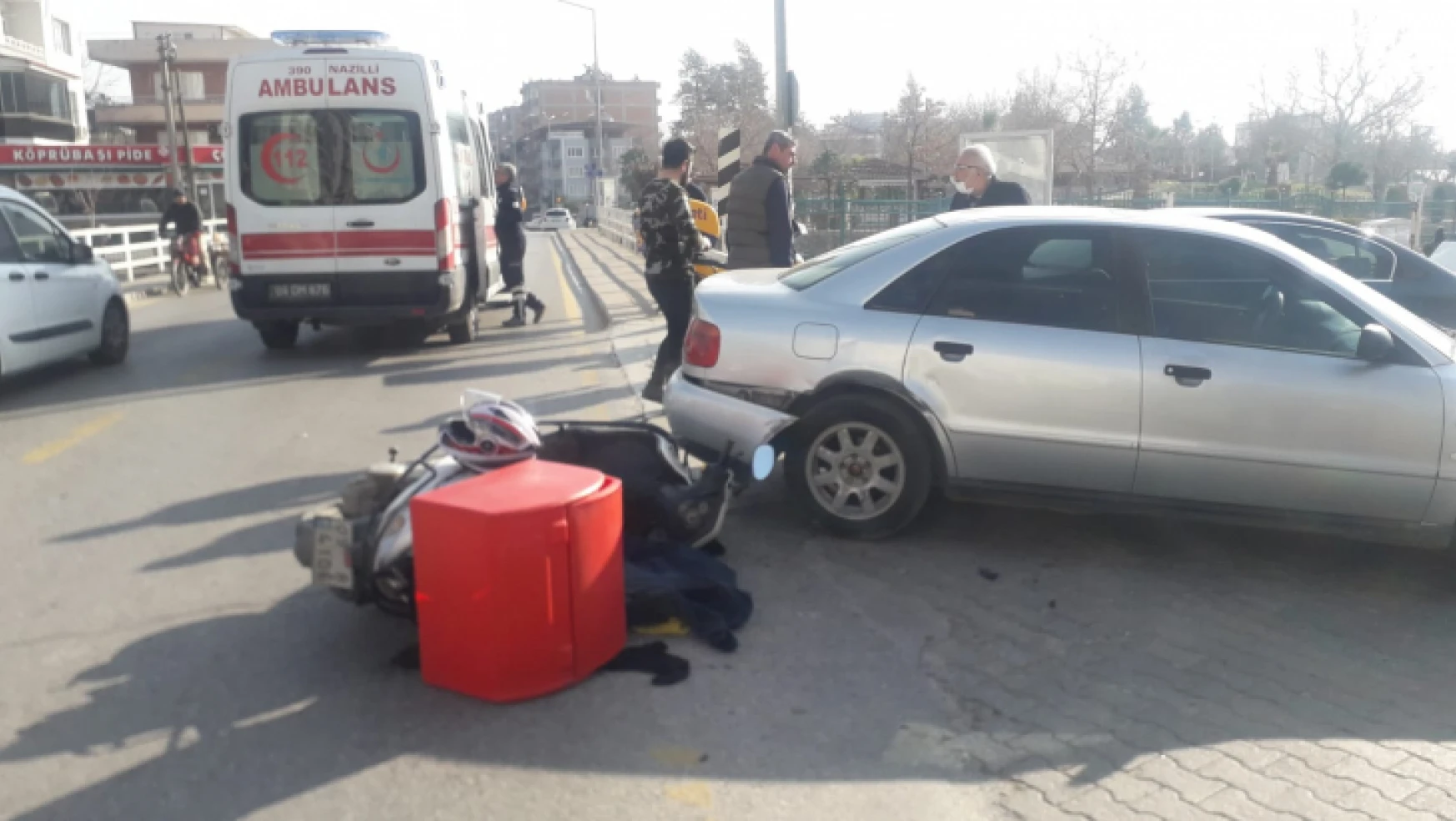 Nazilli'de motosiklet kazası, 1 yaralı