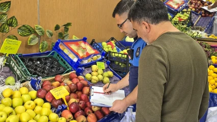 Efeler'de zabıta ekipleri manavlarda fiyat etiketlerini denetledi