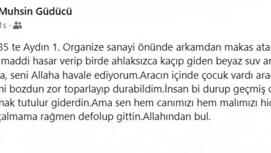 Aracına çarpıp kaçan sürücüye sosyal medyadan seslendi: 'Allah'ından bul'