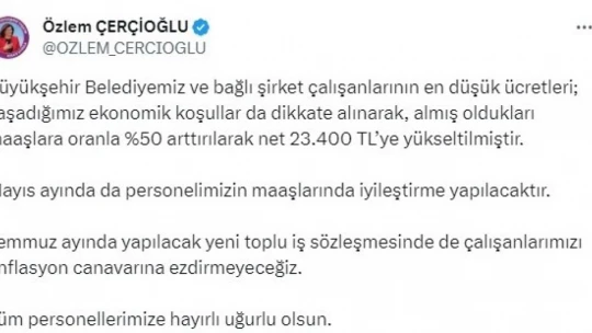 Aydın Büyükşehir'de en düşük ücret 23 bin 400 lira oldu