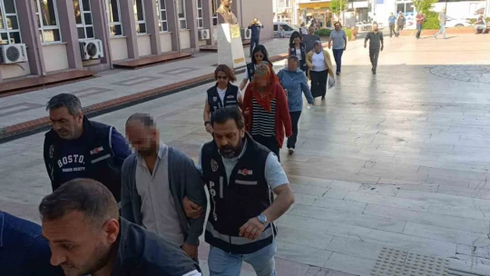 Aydın'da 'KISKAÇ-15' operasyonu şüphelileri adliyeye sevk edildi