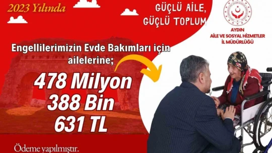 Aydın'da 1 yılda 438 milyon liralık engelli desteği yapıldı