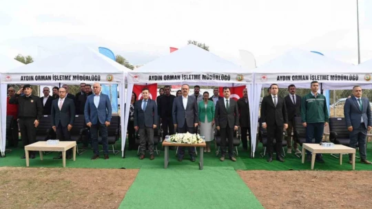 Aydın'da 2 bin 23 mavi servi fidanı toprakla buluştu