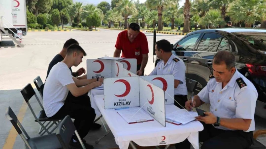 Aydın'da jandarma personeli kan bağışında bulundu