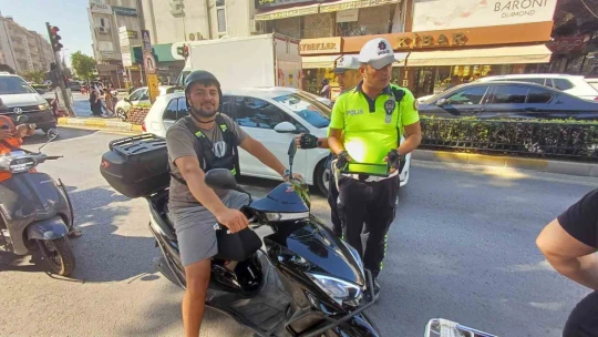 Aydın'da motosiklet sürücüleri denetlendi