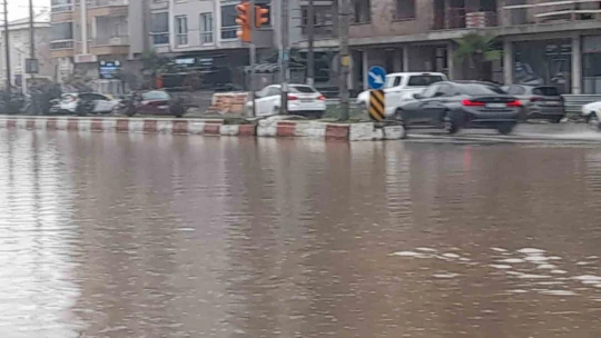 Aydın'da sağanak yağış yol kapattı