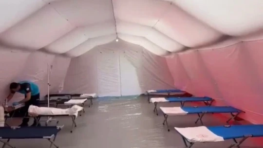 Aydın'da sahra hastaneleri kurulumu eğitimi verildi