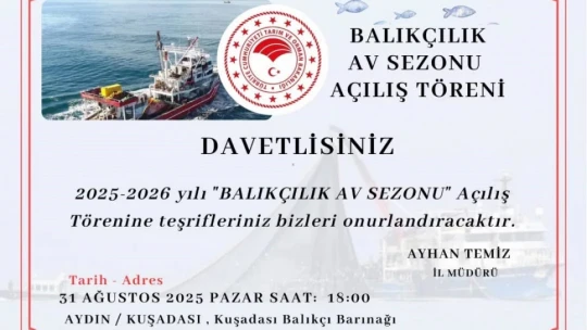 Aydın'da su ürünleri av sezonu törenle açılacak