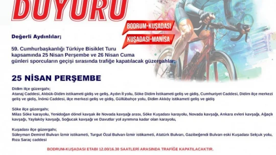 Aydın'da trafiğe kapanacak yollar belli oldu