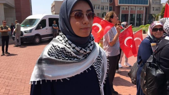 Aydın'da üniversite öğrencilerinden Filistin eylemi