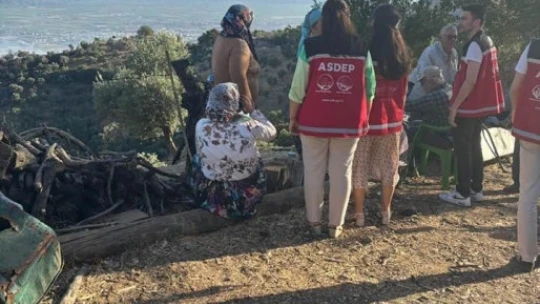 Aydın'da yangından etkilenen vatandaşlara destek