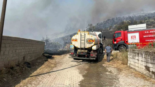 Aydın Efeler'de zirai alanda yangın, bazı evlerde hasar oluştu