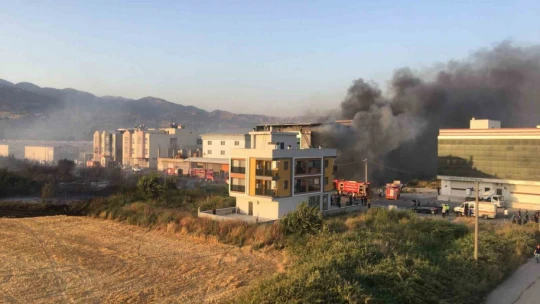 Aydın OSB'deki yangında 2 itfaiye personeli dumandan etkilendi