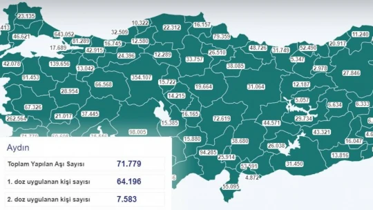Aydın'da 71 bin koronavirüs aşısı yapıldı
