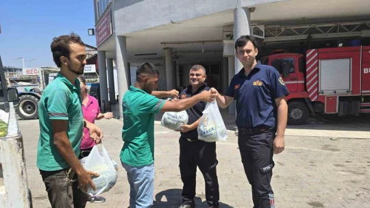 Bağışlanan karpuzlar Germencik'te dağıtıldı