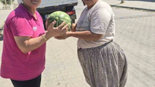 Bağışlanan karpuzlar Germencik'te dağıtıldı