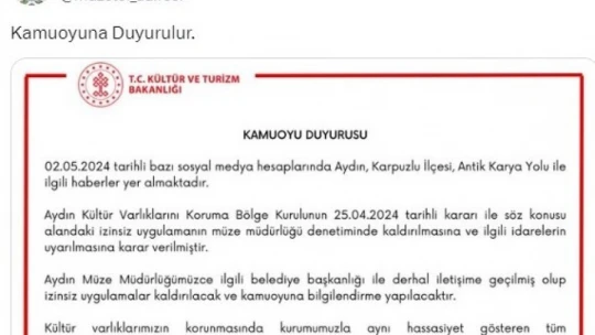 Bakanlıktan beton dökülen antik yolla ilgili açıklama: 'İzinsiz uygulamalar kaldırılacak'