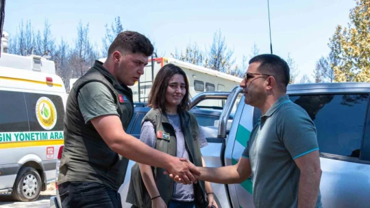 Başkan Günel yangın alanında incelemede bulundu