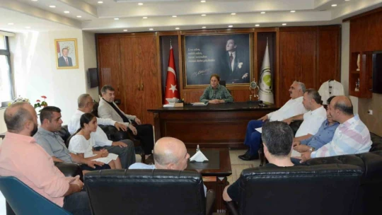 Başkan Künkcü ve oda başkanlarından Nazilli'nin yeni Kaymakamı Kan'a ziyaret