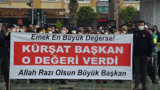 Başkan Özcan'a personelinden pankartlı 'maaş' teşekkürü