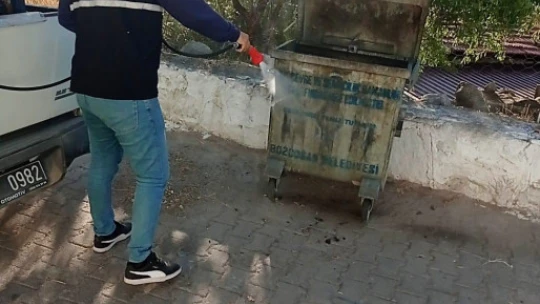 Bozdoğan Belediyesi'nden çöp konteyneri temizliği çalışmaları devam ediyor