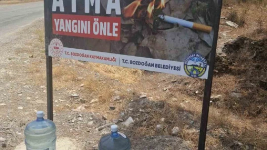 Bozdoğan Belediyesi'nden yangınlara karşı damacanalı önlem