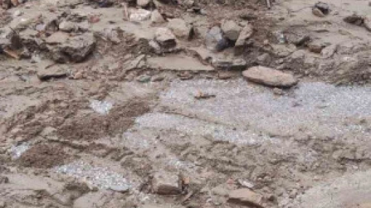 Bozdoğan'da yağış nedeniyle heyelan meydana geldi