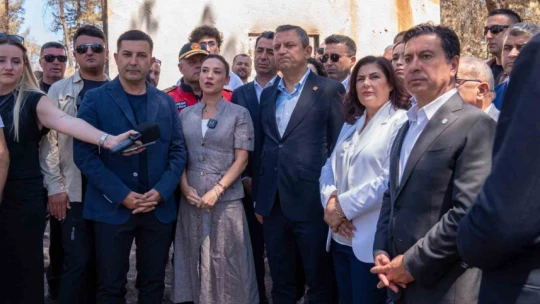 CHP lideri Özel, yangın bölgesinde incelemelerde bulundu